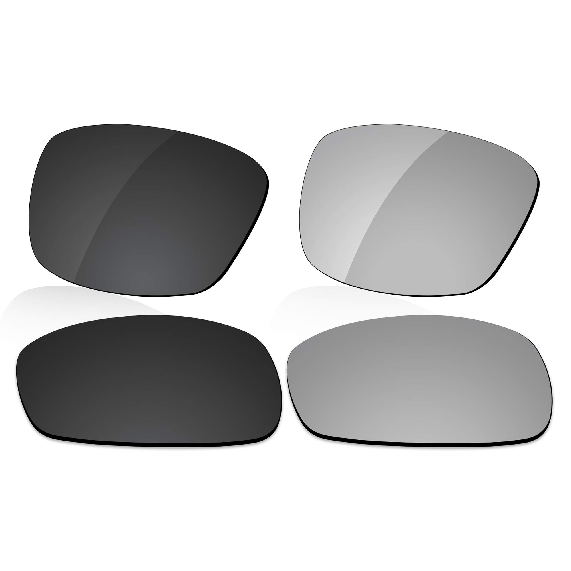 LenzReborn Polarized Lens Replacement for Oakley Crosshair 2.0 OO4044 Sunglass - Dark Black+Silver Grey