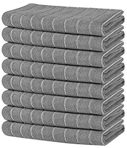 Image of AIDEA Microfiber Kitchen Towels-8Pack, Microfiber Kitchen Dish Towels, Soft Absorbent Dish Towels, Multi-Purpose Kitchen Dish Cloth for Home, Kitchen, Travel-Grey 15”x25”