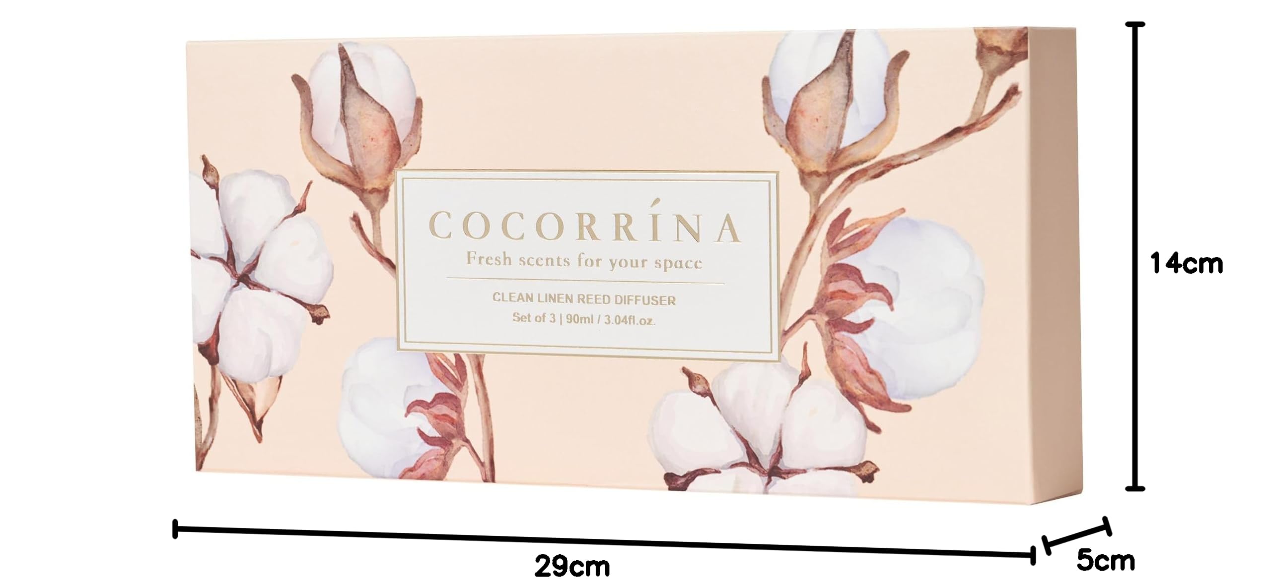 COCORRÍNA Profumatore per Ambienti, 3 Pack/ 90ml Cashmere Vaniglia/Sandalo Rosa/Lino Pulito Diffusore Profumo Ambiente con 24 Bastoncini, per Bagno, Appartamento, Decorazione della Casa