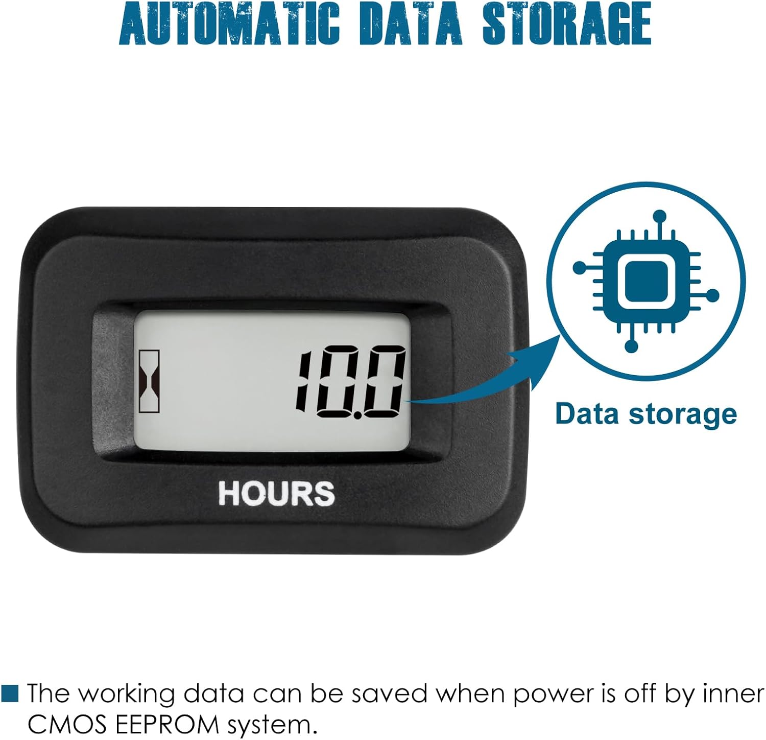 2 Pieces Runleader Digital Hour Meter,DC 5V to 60V for Riding Lawn Mower Tractor Golf Cart Forklift RV Motorhome Milling Machine etc.(2)