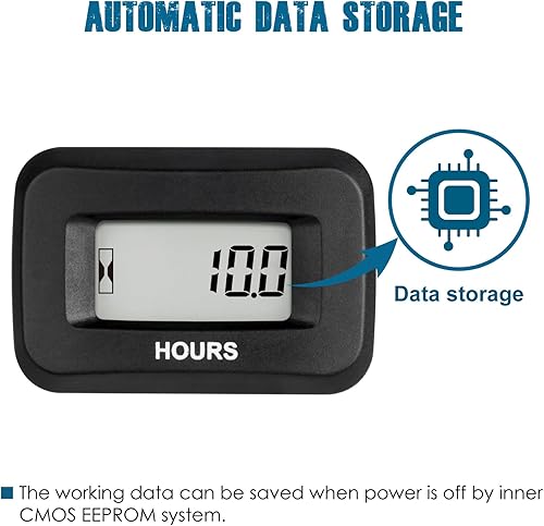 Miniatura 4 de Runleader Medidor digital de hora recordatorio de mantenimiento voltios CC de 5 V a 60 V para cortacésped ZTR generador de tractor carrito de golf