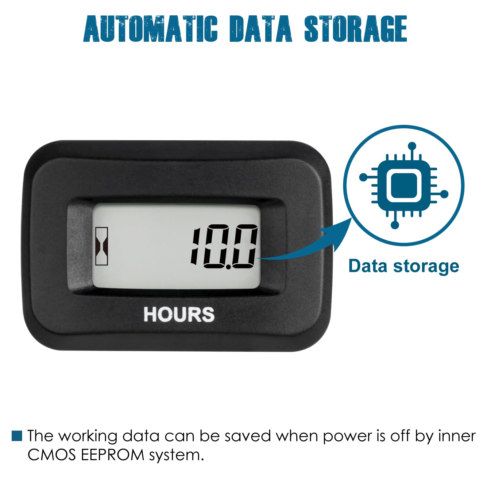 Runleader Digital Maintenance Hour Meter, Volt DC 5V to 60V for ZTR Rasaerba Trattore Generatore Golf cart Club car Scrubber Marine ATV Motor Compressor and Gas Powered Equipment