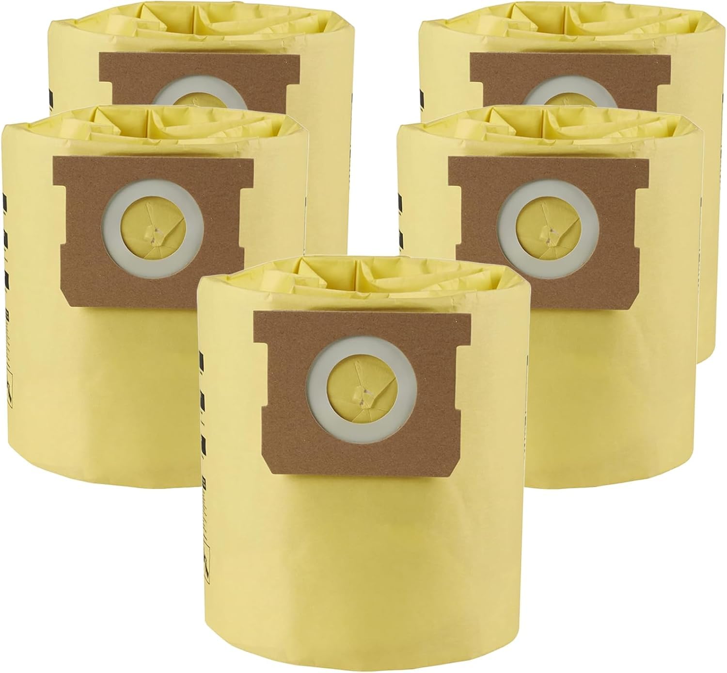 5 Pack 91964 Shop Vac Bags 4 Gallon Type D High Efficiency Vacuum Filter Bags, compatible with Shop-Vac 4 Gallon AllAround Plus Wet/Dry Vacs, part #