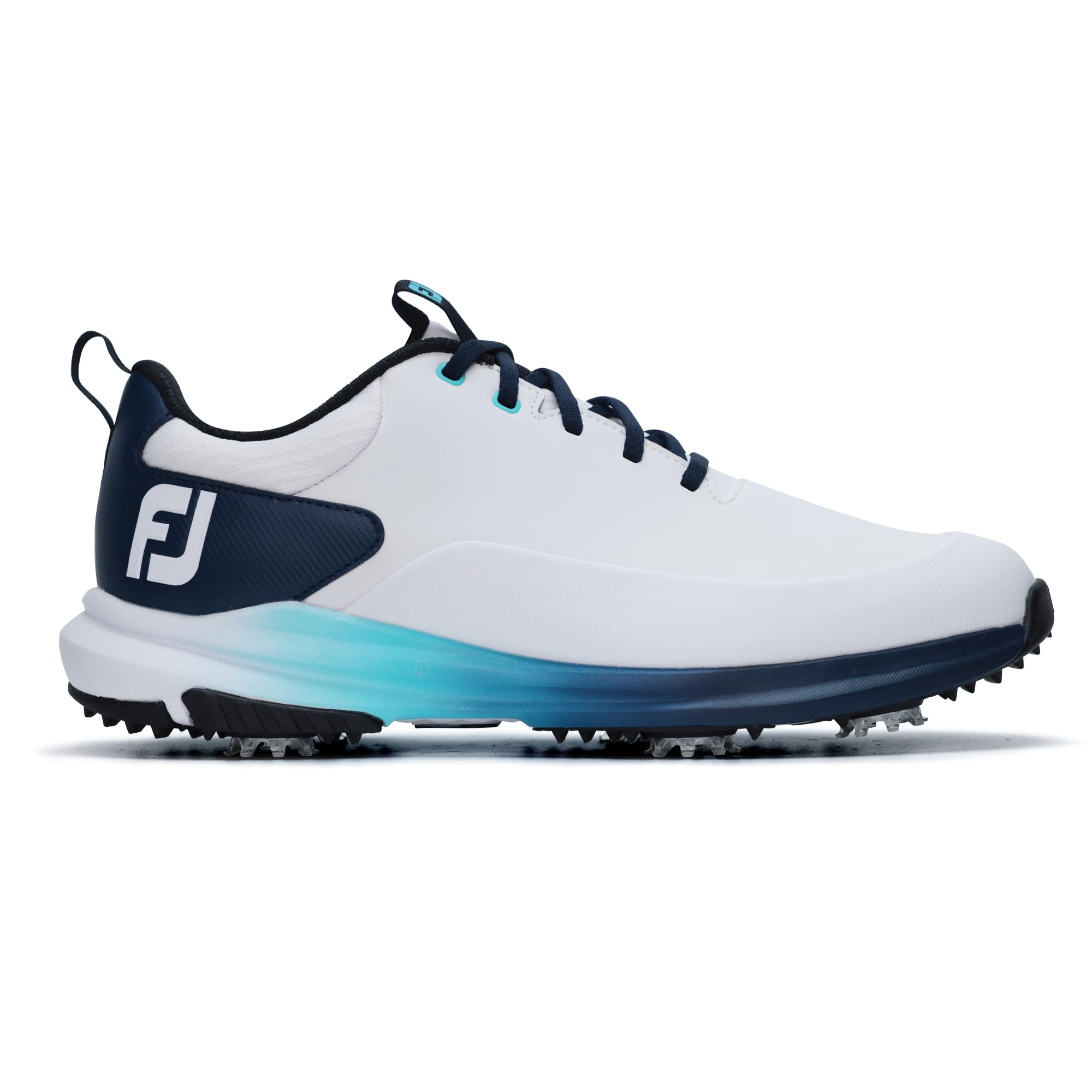 Footjoy Herren Tour Rival Golfschuh, Weiß/Marineblau/Blau, Größe M 40