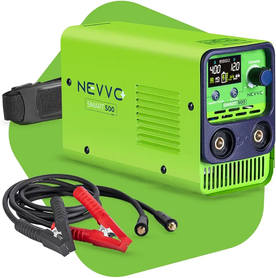 Carregador e Auxiliar de Partida Inteligente 50Amp 220V 12V 24V Carro Moto Caminhão Smart500 NEVVO