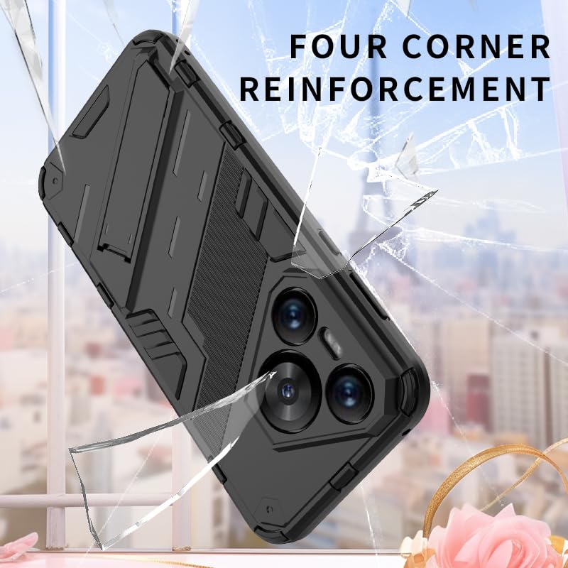 WOKEZ Skyddsfodral för Huawei Pura 70 med stativ - Svart