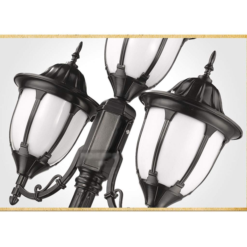 Double tête super lumineuse, Cap Lights Outdoor, Lampadaire LED, Poteau épaissi, mat mat, Abat-jour en acrylique, Aluminium moulé sous pression, Poteaux de clôture LED, Décoration de terrasse ou de ja