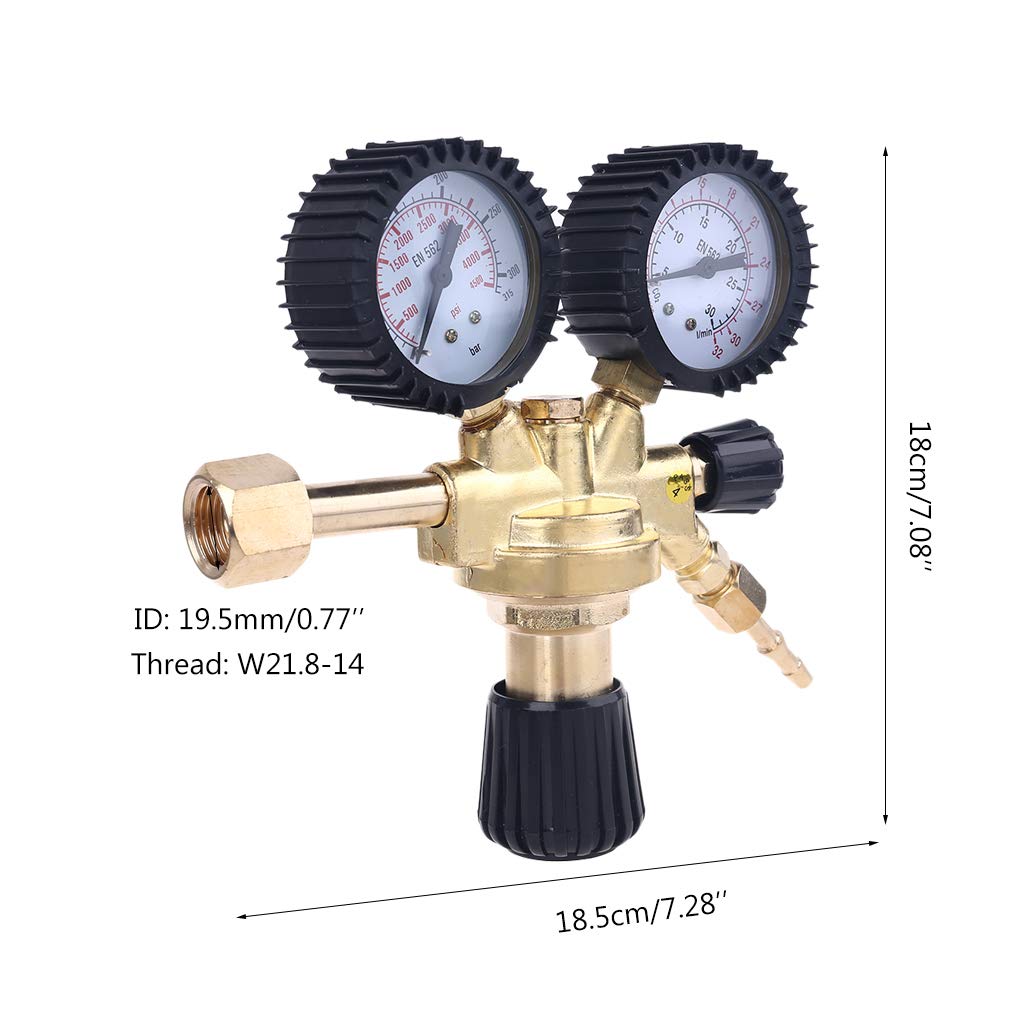 Regulador reductor de presión de nitrógeno de argón CO2 a prueba de golpes/MIG, reductor de presión de soldadura W21.8