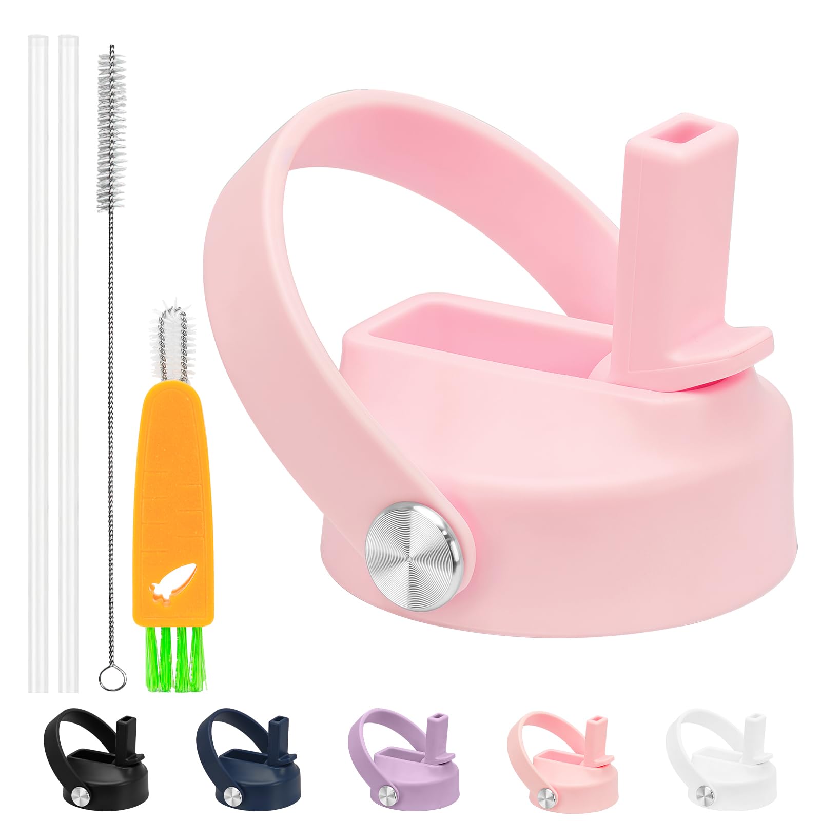 XccMe Straw Lid for Hydro Flask Wide Mouth,Lids with Straw for Hydroflask 12 16 18 20 32 40 oz Wide Mouth,Leak-Proof Drinking Cap with Flexible Handle