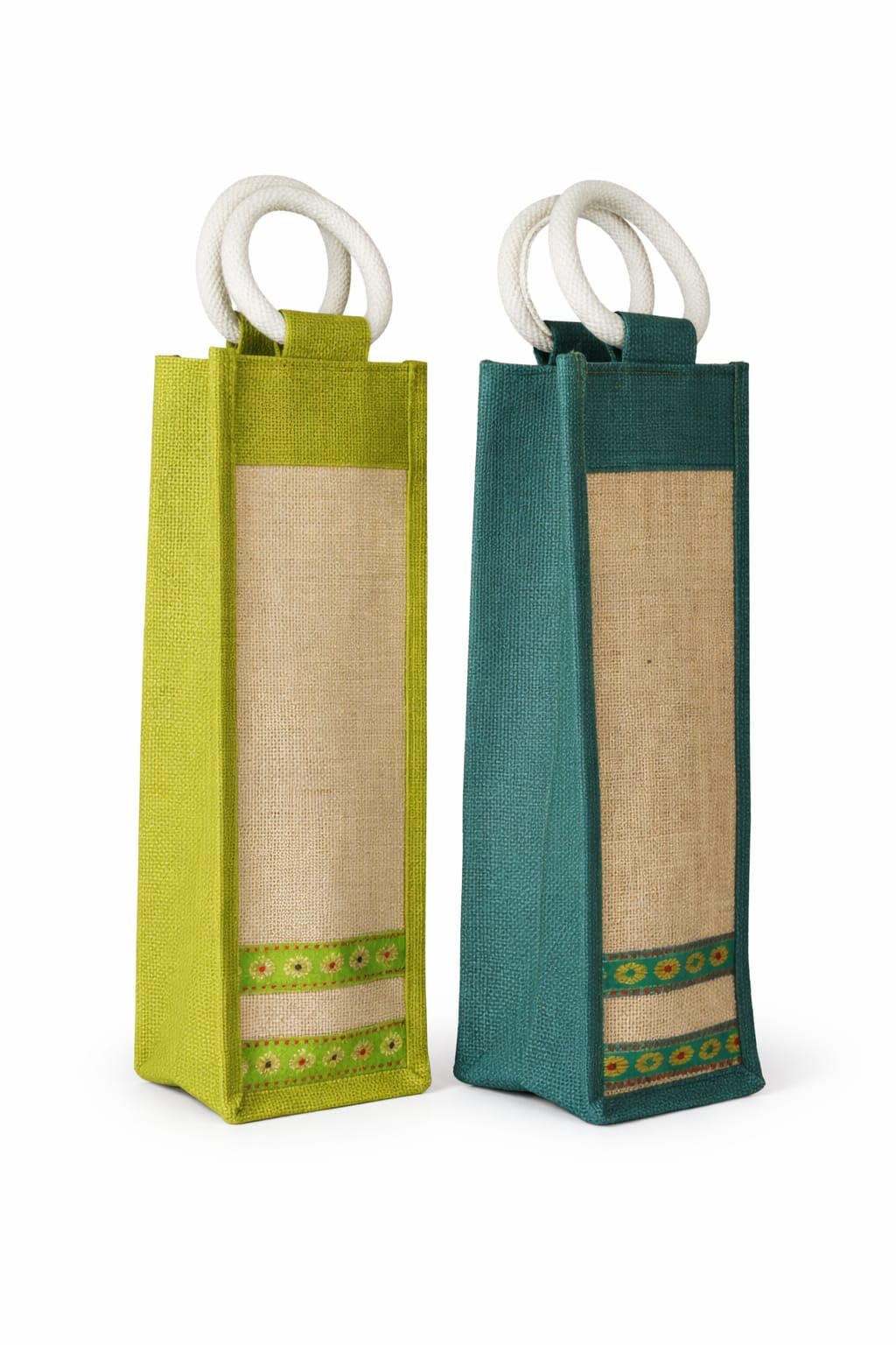 Jute Wine Bottle Carrier Bag - Stylish & Reusable -12 Jute Wine Bottle Carrier Bag - Stylish & Reusable -12