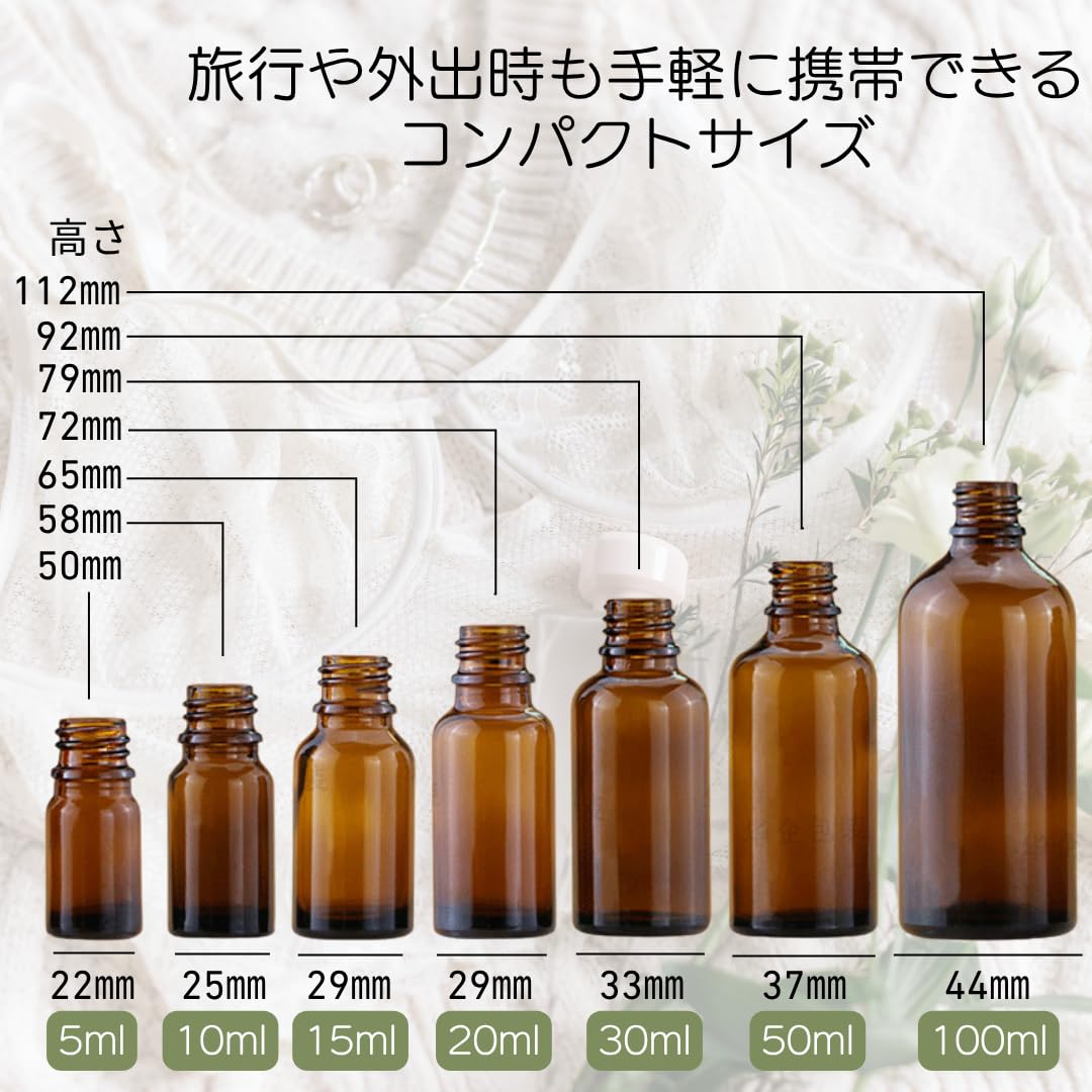 Amazon.co.jp: I'm so happy 遮光瓶 スポイト ガラス 小瓶 小分け