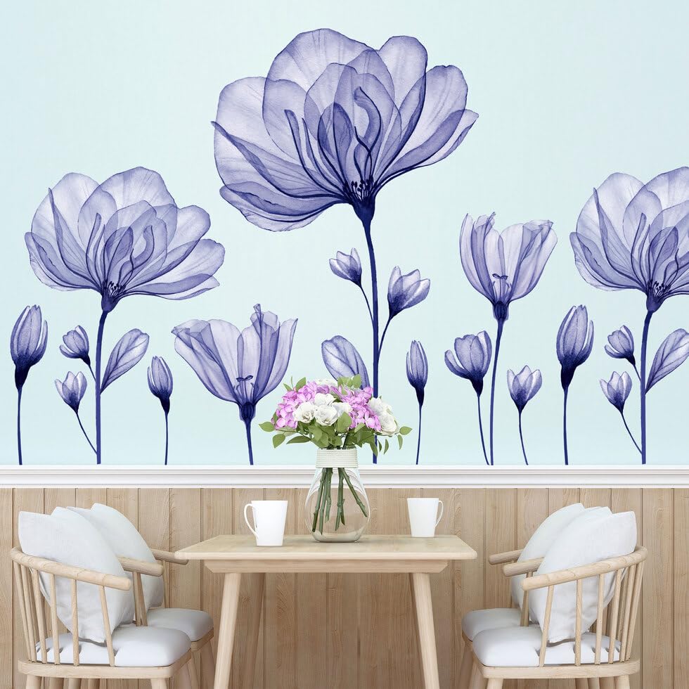 Vinilos decorativos flores de lirio acuarela 12x36 pulg miniatura 1