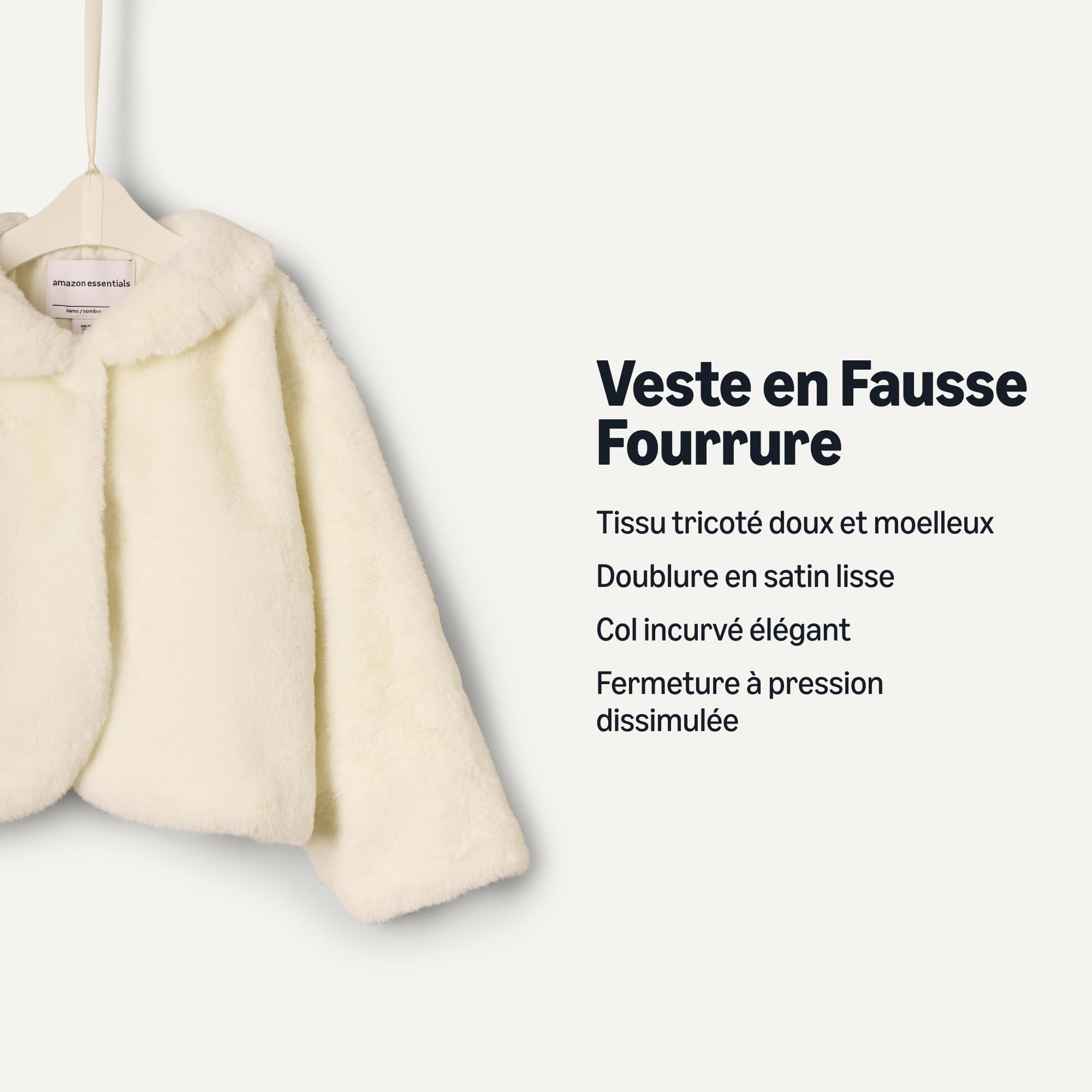 Amazon Essentials Mixte bébé Veste en Fausse Fourrure