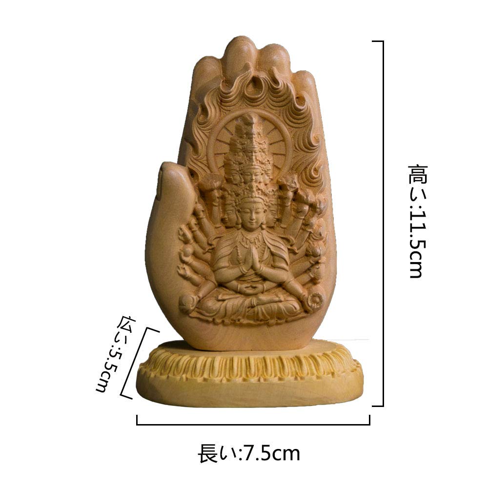 Amazon｜仏像 木彫り 置物 TheChanger 手作り 仏壇仏像 子年 【千手