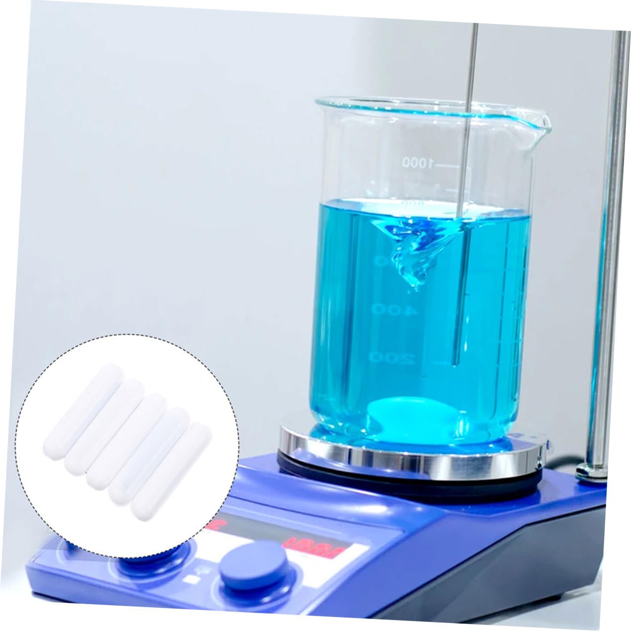 Asta di Agitazione Magnetica Ptfe Bianca 16 Pezzi per Laboratorio | Uso in Università e Prove Sperimentali, Riduce L’attrito senza Contatto Diretto, Strumento per Miscelazione
