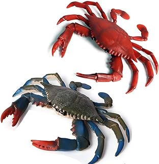 Gemini&Genius 2Pcs Crabs Marine Animal World Sea Animal Action Figure Ocean Model Toy Educational, Role Play, Cake Toppers, Swimming Toys, Bath Toys, Christmas Stocking Stuffers for Kids