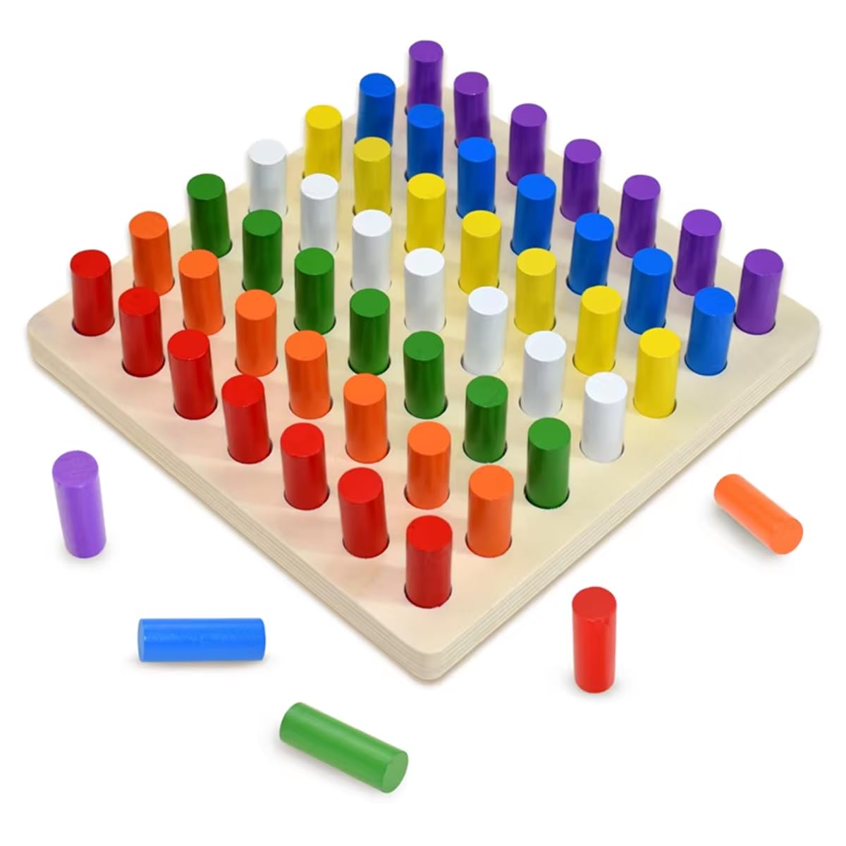 Smoneo Educational Color Cognition Stacking & Sorting Wooden Toys Shape Sorting & Domino Building Blocks for 3+ Children Multicolor Board Game (Large)