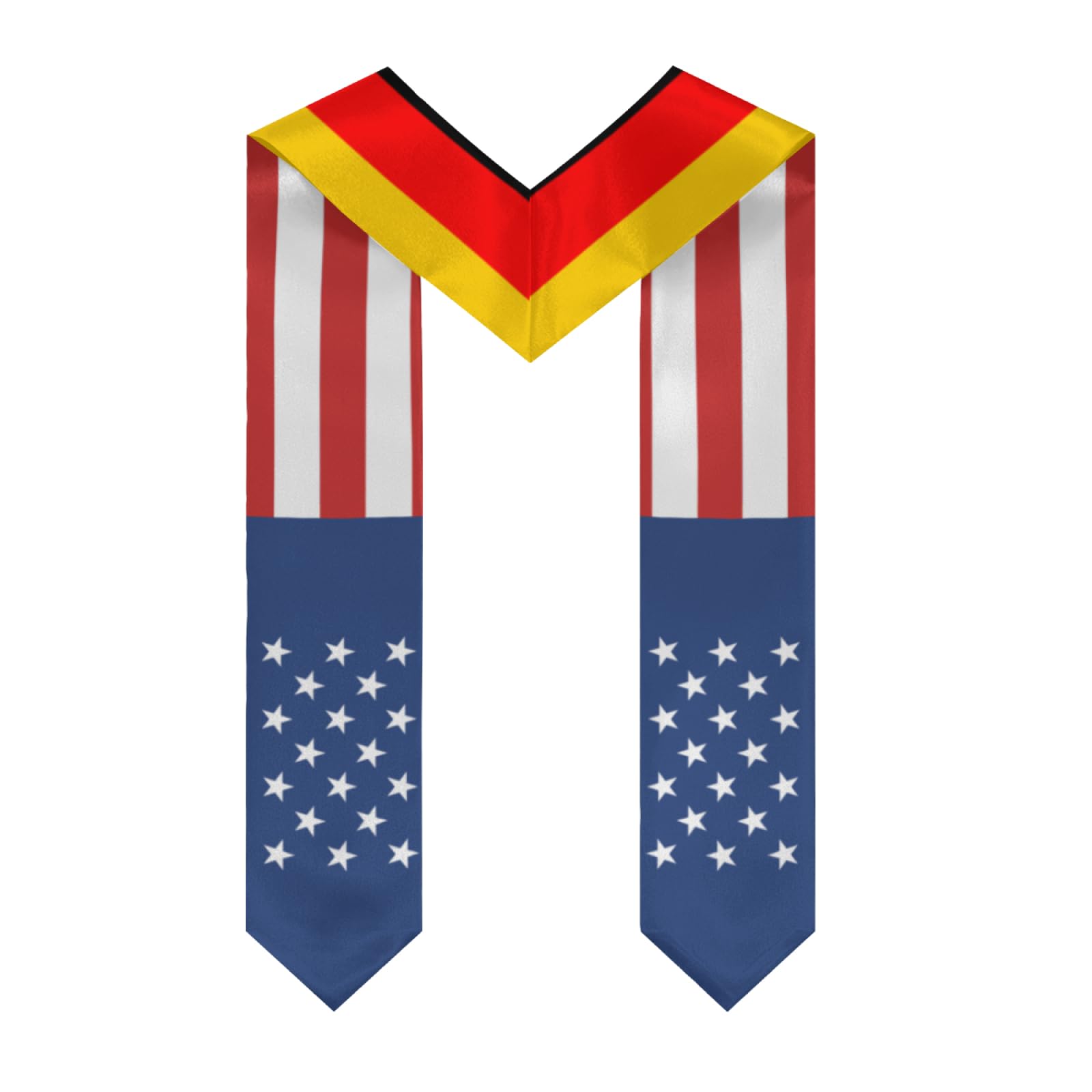 Germany German Flag Graduation Stole Sash Shawl for Men Women Thickened V-Neck Scarf Double-sided for International Students Teachers Study Aboard Graduate Gift 72 inches Unisex