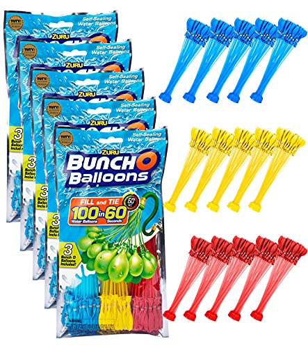 SHS-Yard - Globos de agua - 525 unidades / 100 en 60 segundos / autocierre / Globos de agua / 15 paquetes de 35 bombas de agua / Sellado para globos de agua / Sellado para globos de agua / Mezcla Cover