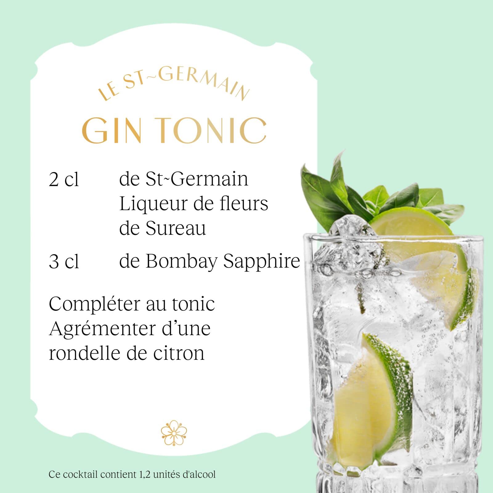 St-Germain Liqueur Française élaborée aux fleurs de sureau, 20 % vol., 70 cl/700 ml, fraîchement cueillies à la main, sans arômes artificiels
