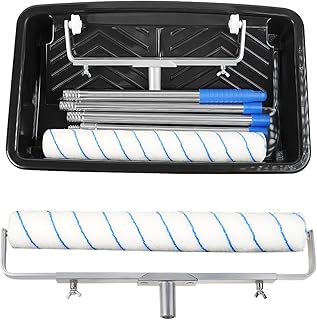 Farbroller-Set, Farbrollen und Tabletts, mit 2 Stück, 45,7 cm Farbrollerhülse, Farbroller-Verlängerungsstange, Rollen-Sets zum Malen, lange Farbrolle zum Streichen von Wänden, Decken, Türen