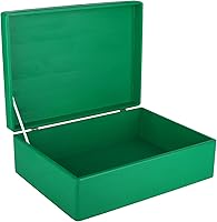 Vista 35 de Caja de almacenamiento grande de madera blanca con tapa con bisagras 30 x 20 x 14 cm (+-1.27 cm) Caja de regalo para herramientas, juguetes