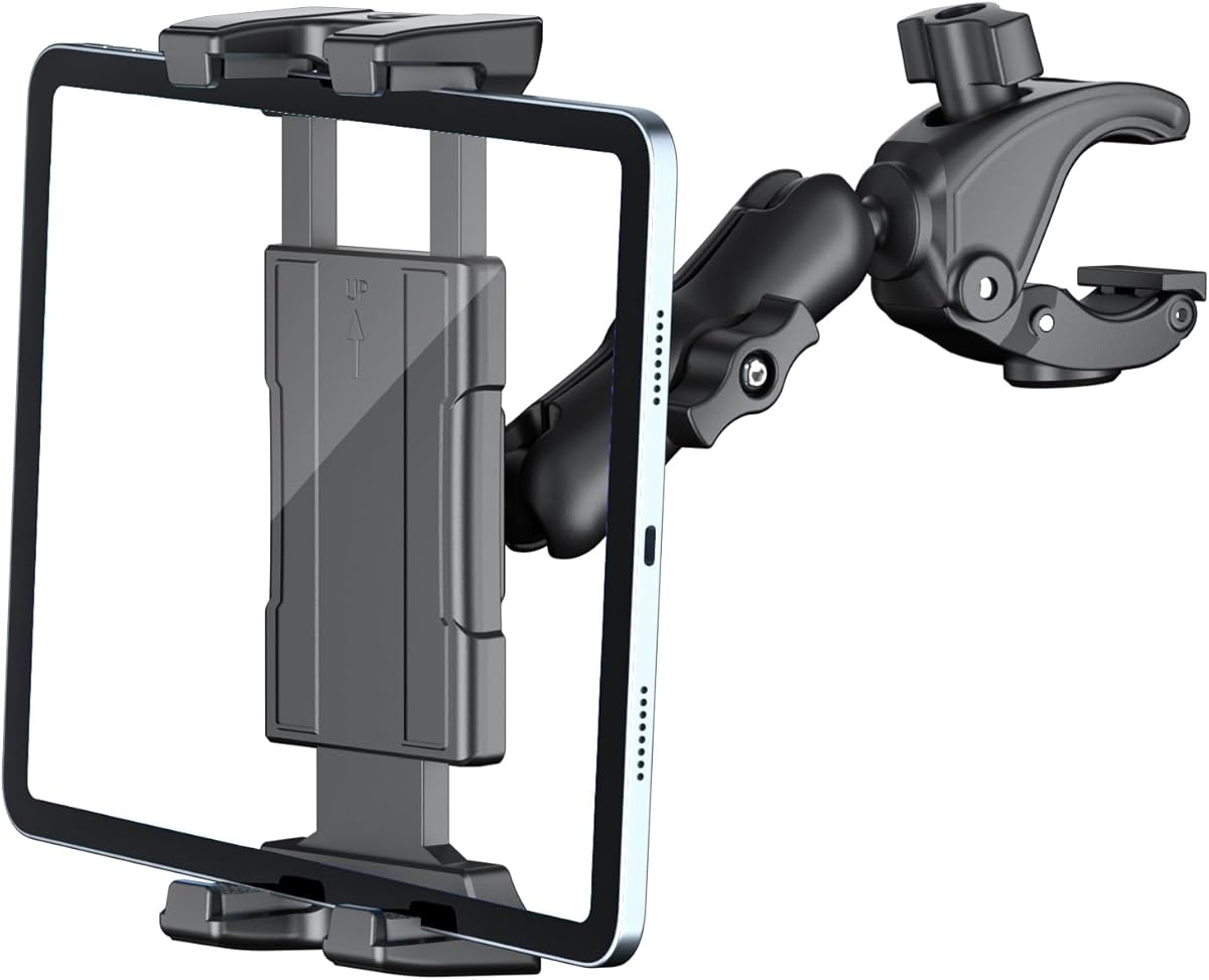 OHLPRO Laufband Tablet iPad Halter, Tablet Halterung für Mikrofonständer, Fahrrad Tablet Handyhalterung 360° Einstellbare, iPad Halterung Mic Ständer für 5-13" Geräte, iPad, Galaxy Tabs, iPhone