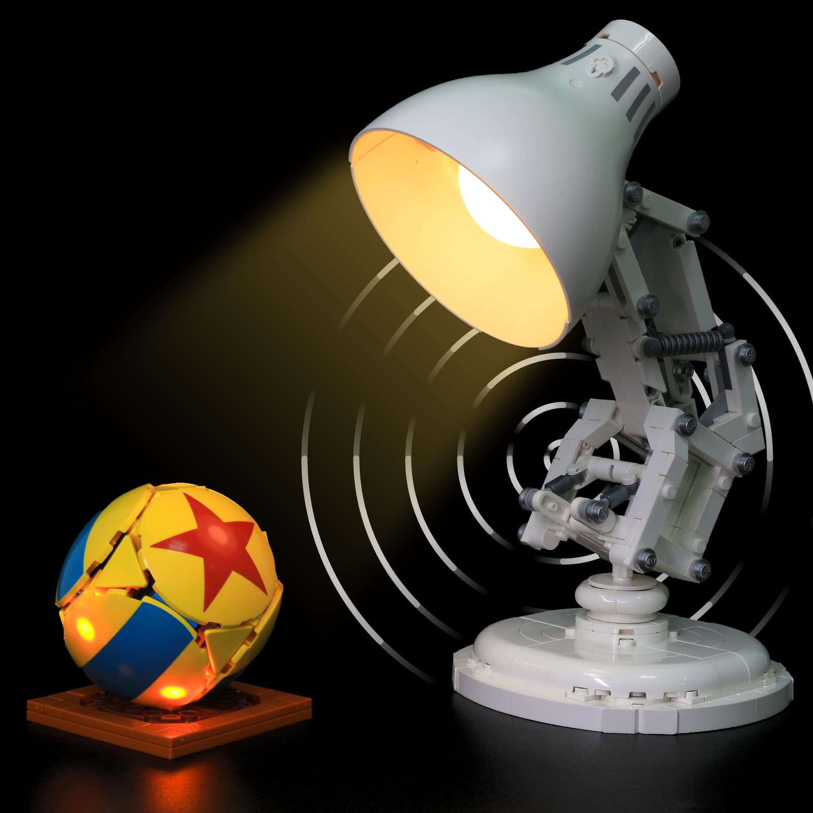 LED Light Kit Compatible with Lego 21357 Pixar Luxo Jr. Lamp - Premium Lighting Set with Touch Dimmer Switch, USB/Battery Powered (Lights Only, No Model)