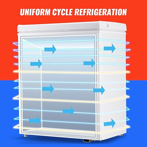 Miniatura 4 de DEMULLER Mini congelador profundo con puerta abierta, congelador, compacto, con cesta de almacenamiento extraíble, para el hogar, cocina, garaje,