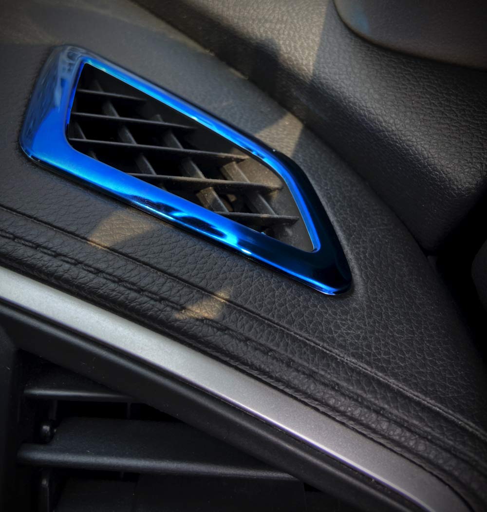 Windshield Air Vent Wind Outlet Cover Trim Sticker Blue Stainless Steel For Honda 10th Gen Civic 2016 2017 2018 2019 2020