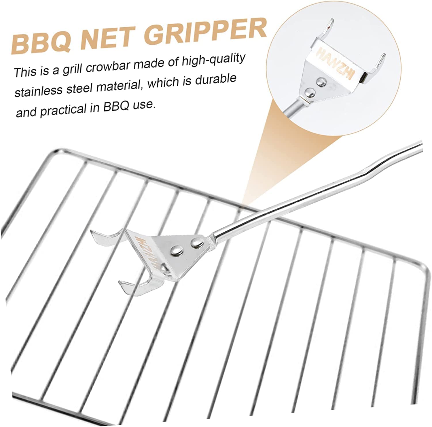 MRKU 1 pz. Pinza per Uova da Cucina, Pinza per Gas, Pinza per griglia da Cucina in Acciaio per Esterni, Pinza per Calore in Acciaio Inox con affumicatore, Pinza Universale per Legno e Metallo.