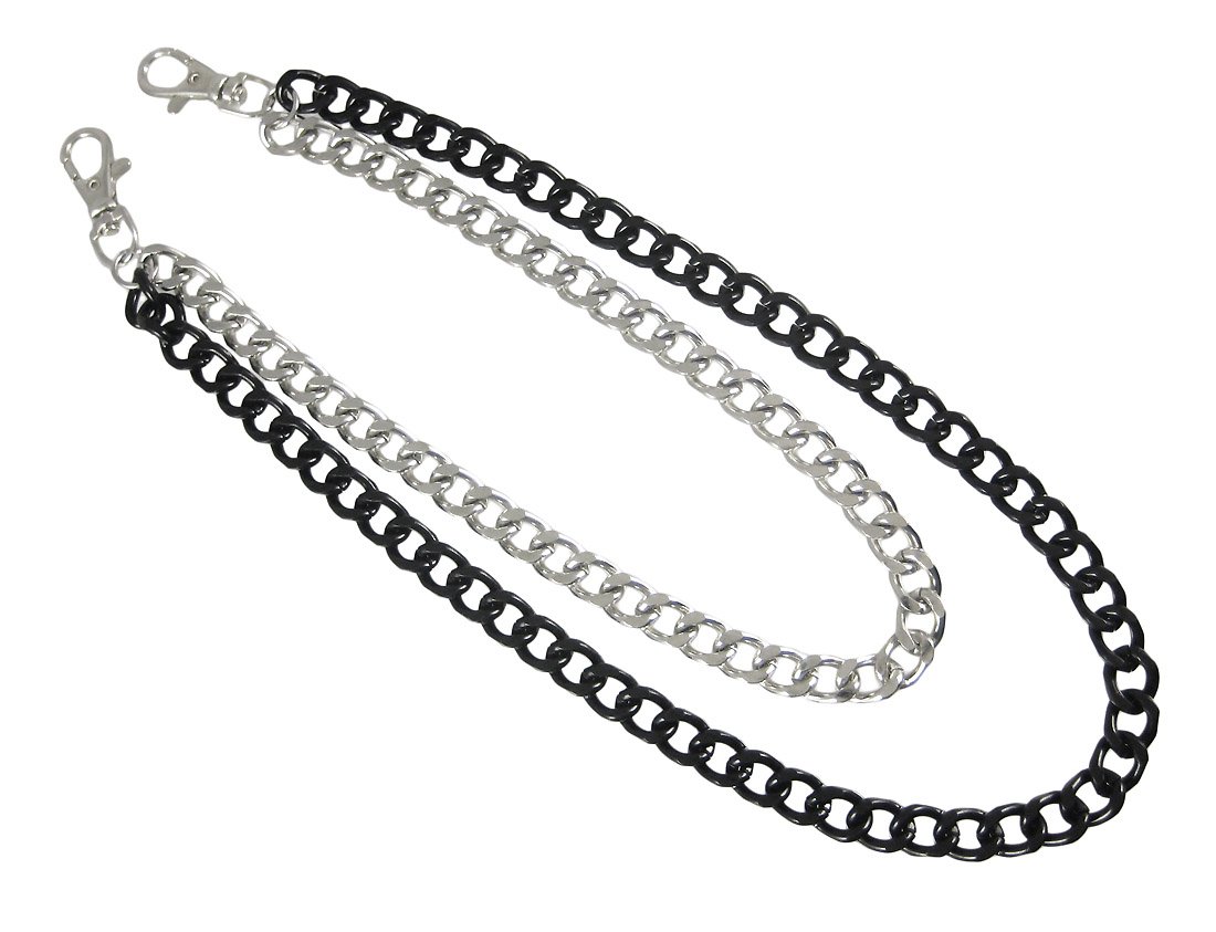 Black/Chrome Plated Double Strand Link Wallet Chain