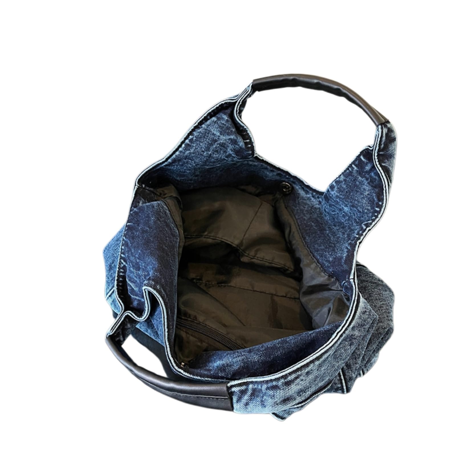 Beauty Case Borsa A Spalla in Denim Casual per Le Donne, Tote Spaziosa con Design retrò Lavato Uso Quotidiano-heihuise-44cmx23cmx13cm