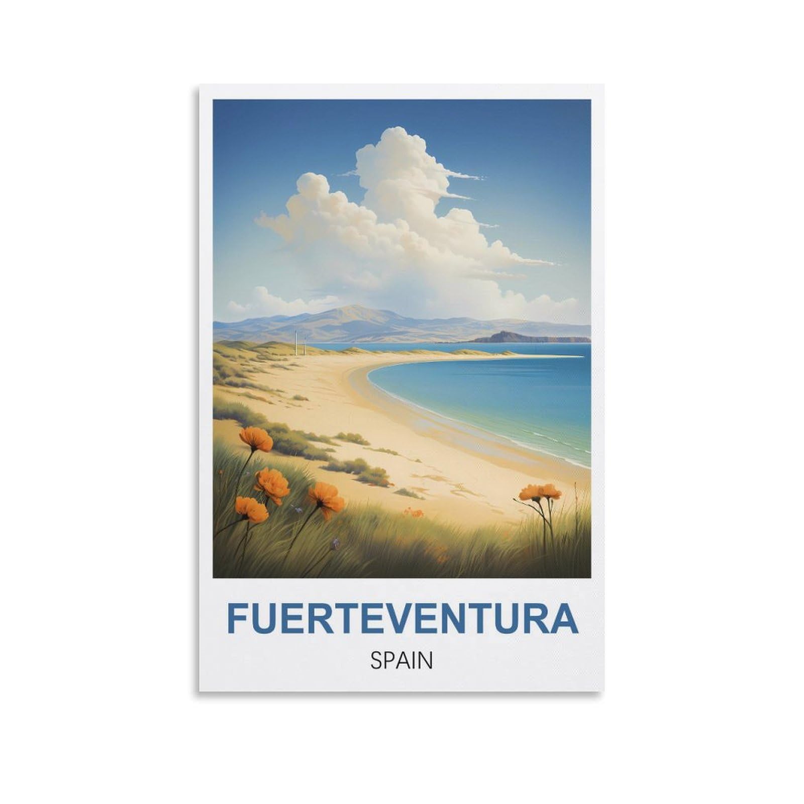 EZMLFA 5D Diamond Art Kits for Beginner,Fuerteventura Spain Kits for Adults and Kids, Full Drill Round Rhinestone Paint with Diamonds,DIY 5D Diamond Art 40x40cm