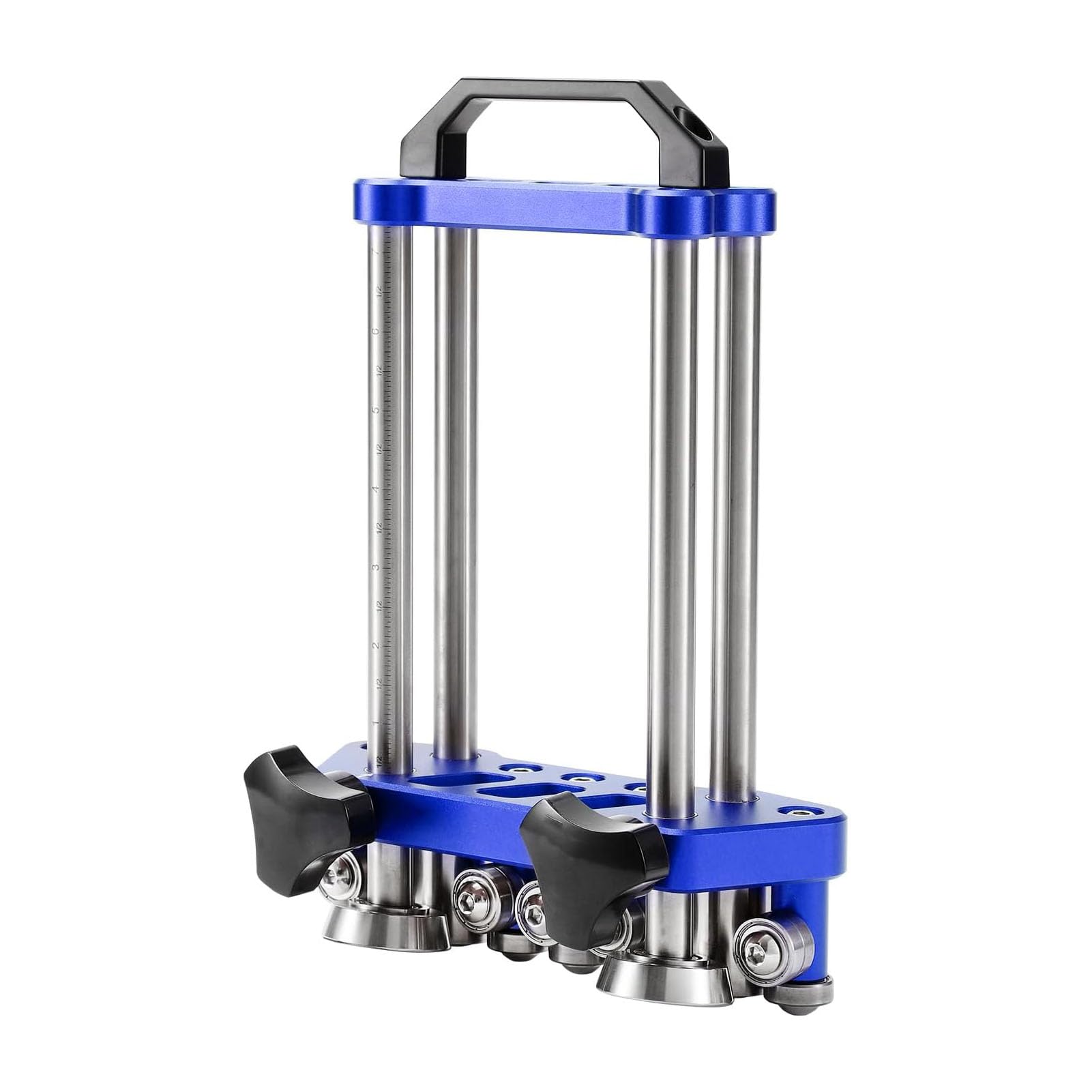 FTVOGUE Rullo Piegalamiera a 2 Stazioni, Strumento Portatile per Coperture in Metallo da 0-100 Gradi, 7 Pollici, Blu, con Manopole Regolabili e Misuratore di profondità per Pannelli con