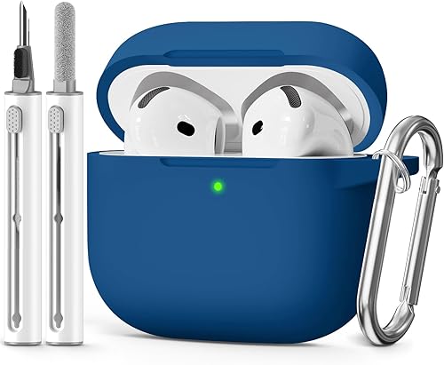 Miniatura 21 de Funda para AirPods 4 2024, viene con kit de limpieza, funda protectora de silicona suave para fundas Apple AirPods de 4ª generación con llavero,