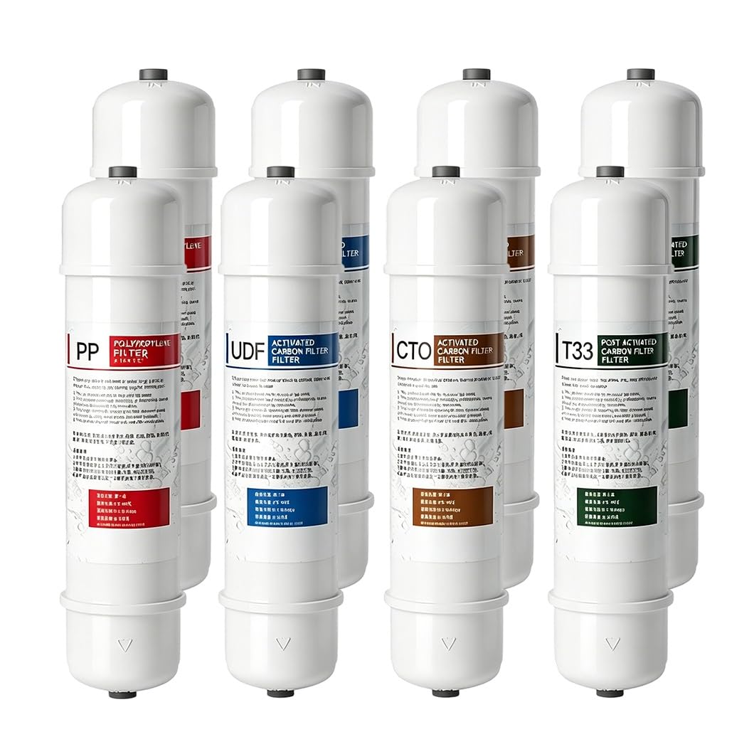 Système d'osmose inverse kit filtration 4 étapes PP UDF CTO T33 avec raccord 1/4 pouce