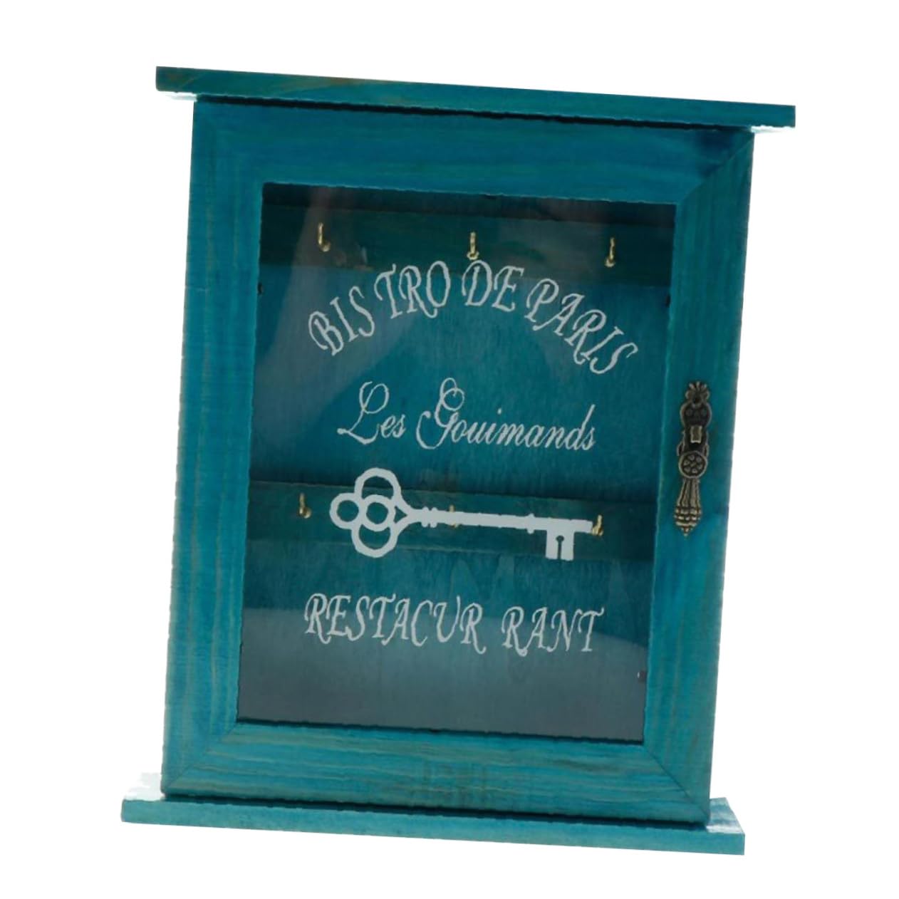 EXCEART 1 Caja Caja de Almacenamiento de Llaves Ganchos para gabinetes de Cocina Llavero rústico para Pared decoración compartimientos de almacenaje Adorno de la Puerta de Entrada Familiar