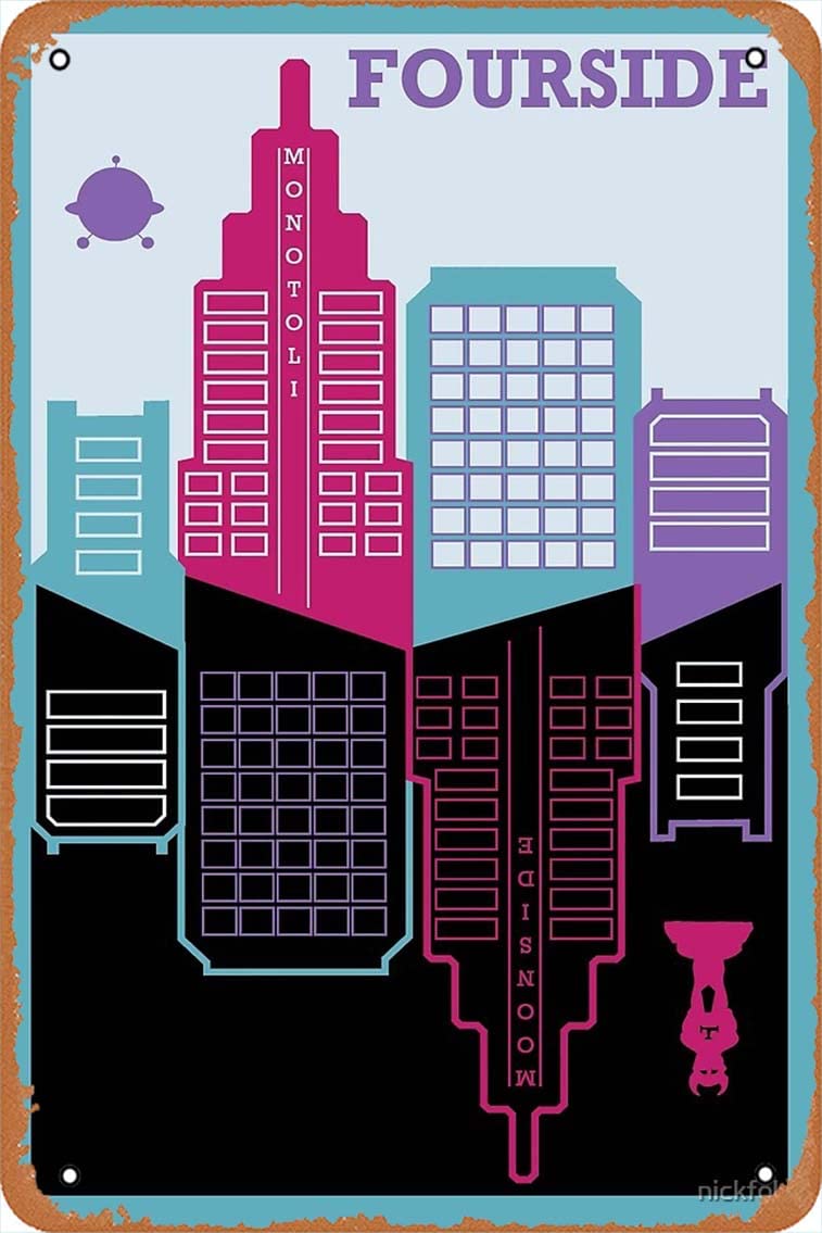 Fourside Poster, Earthbound Poster Vintage Retro Metal Sign 8x12 Inch Man Cave Home Wall Decor