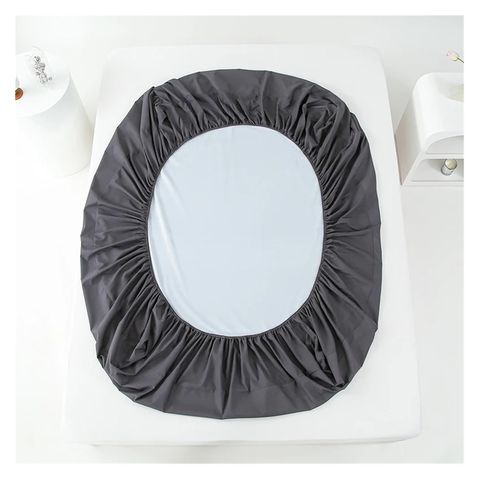 Coprimaterasso Impermeabile Lenzuola Regolabili con Angoli Regolabili con Fascia Elastica Singolo Doppio Fodera Materasso(Gray,60x80x12 inch)