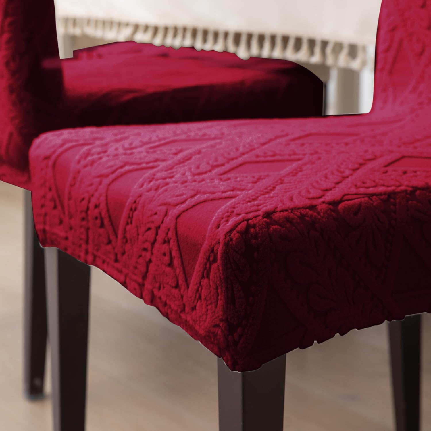 Styleys JCMC40 - Funda elástica para silla de comedor (6 unidades, color rojo, JCMC40)