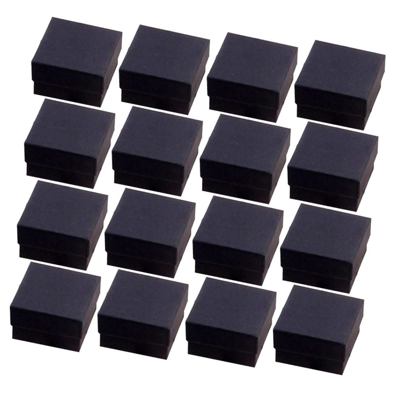 Ipetboom Organizzatore di Gioielli 72 Pezzi Scatole Portaoggetti in Cartone Pieno Nero 5X5X3 CM Imbottitura per Conservare Collane e Bracciali