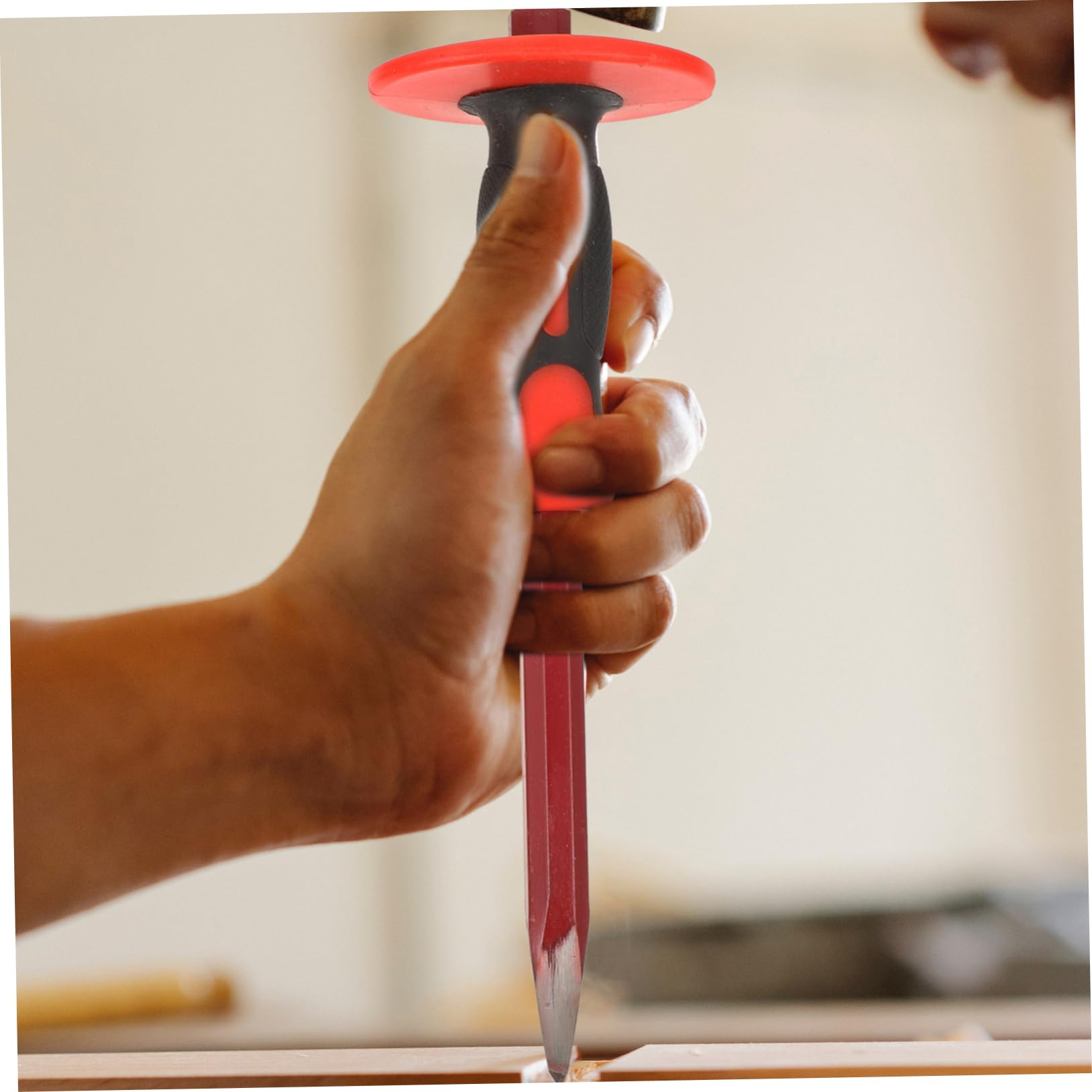 OKUMEYR 1 Set Concrete Chisel 9.84 Inches Heavy Duty Masonry Chisel Set Soft Hand Guards for Demolishing/carving/scaling