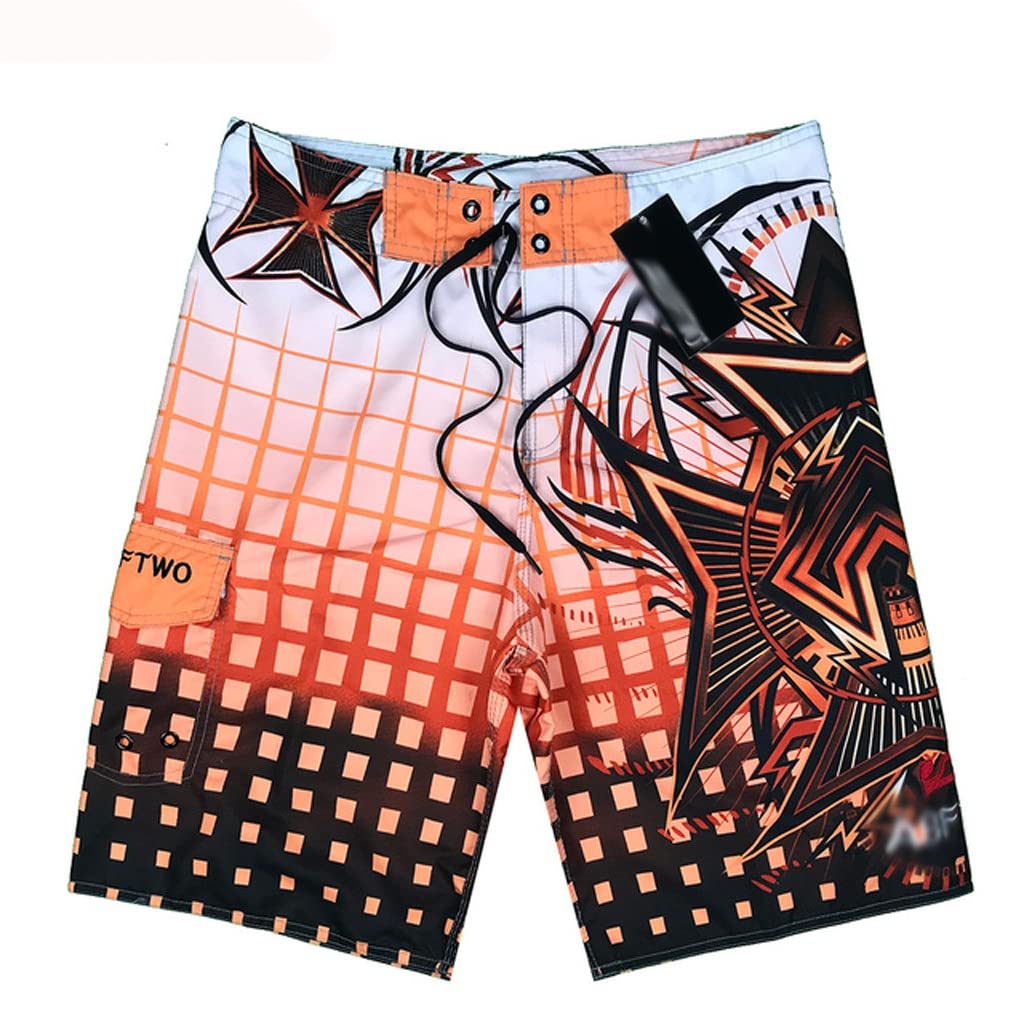 CLSDRZC Mens Bermuda Masculina Man Summer Pants Beach Wear Quick Dry Print Swiming Swimsuit