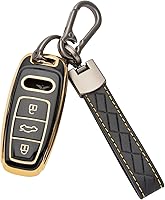 Vista 17 de Xotic Tech - Funda protectora de TPU con 3 botones de protección completa para llave sin llave, control remoto, con llavero compatible con Audi A3