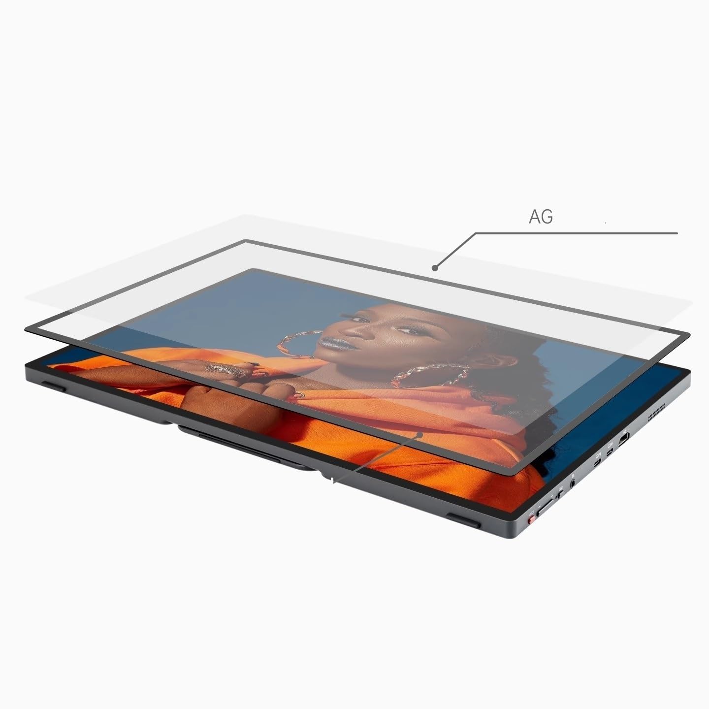 Monitor portatile da 16 pollici con schermo esterno for laptop, risoluzione Full HD 2.5K, 120 Hz, 300 nit Monitor per Smart Working