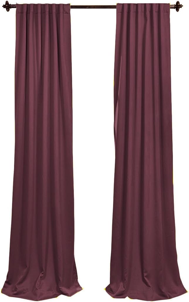 LA Linen Pack-2 Polyester Poplin Backdrop Drape 96 by 58-Inch Wide, Eggplant, 96 x 58