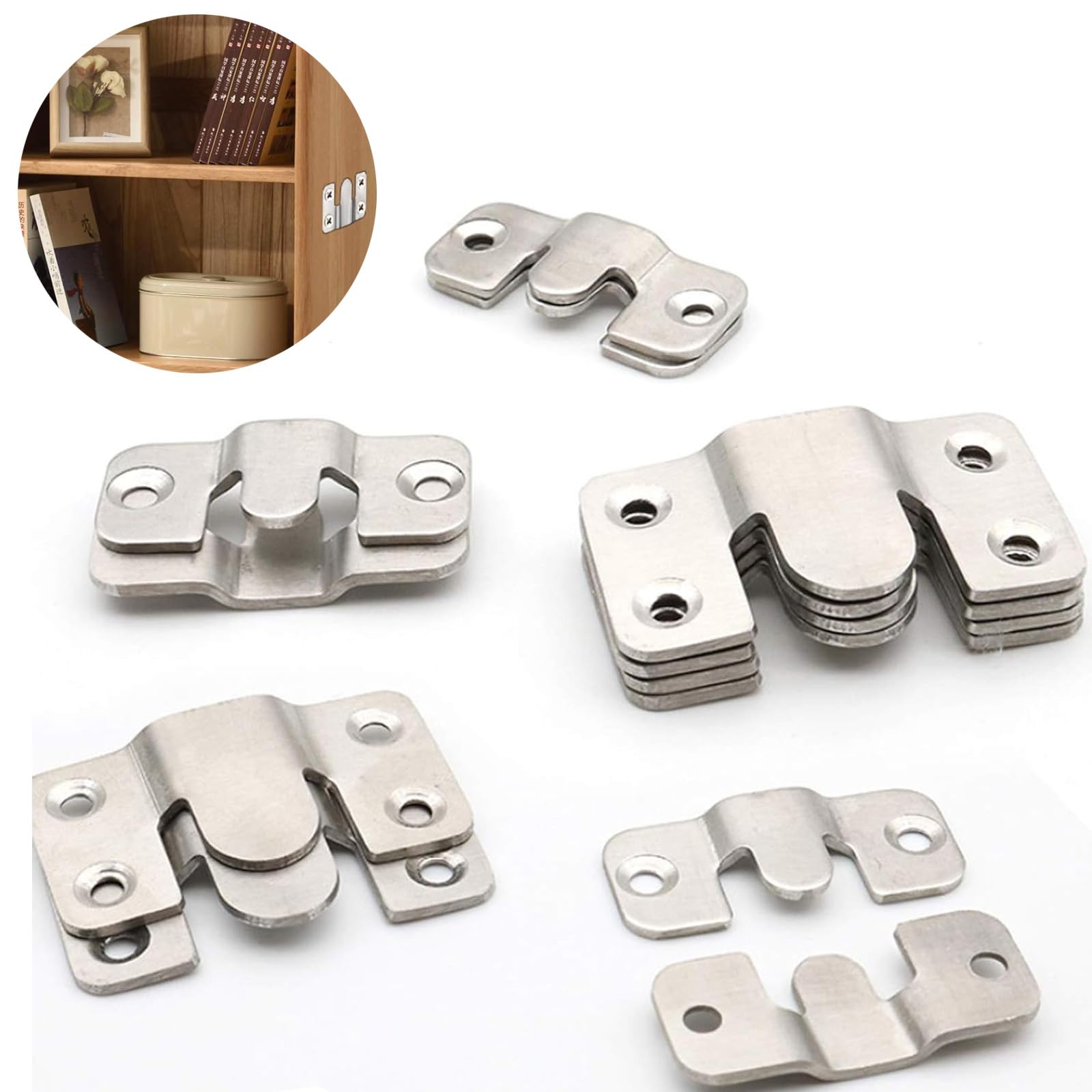 10 Pcs Flush Mount Brackets, Concealed Headboard Wall Fixings Brackets - Image 3