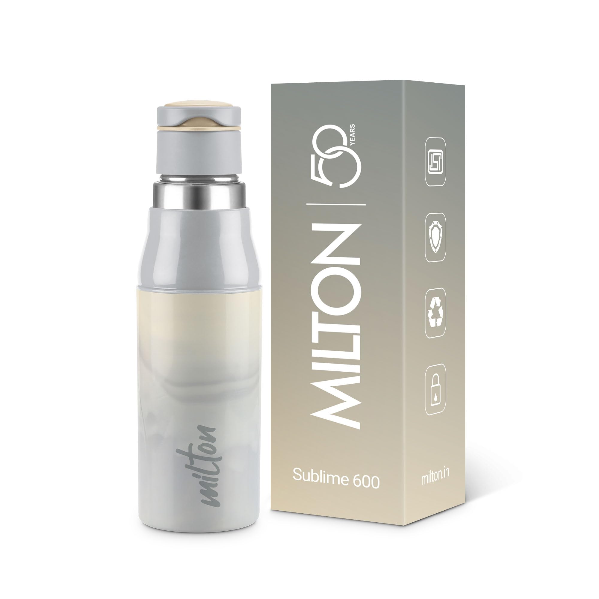 Milton Steel Sublime 600 Thermoware I Hot and Cold PU Insulated Water Bottle 520 ml, Leak Proof Flip Top Lid I for Office, Gym, School I Grey-picture-13