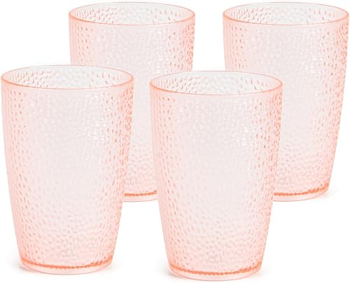 Miniatura 8 de Juego de 4 vasos de plástico irrompibles, vasos de plástico reutilizables, coloridos sin BPA, aptos para lavavajillas, vasos de jugo de agua,